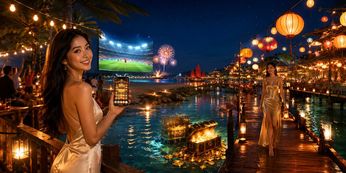 Khung cảnh Phú Quốc ban đêm phù hợp trải nghiệm truy cập casino di động
